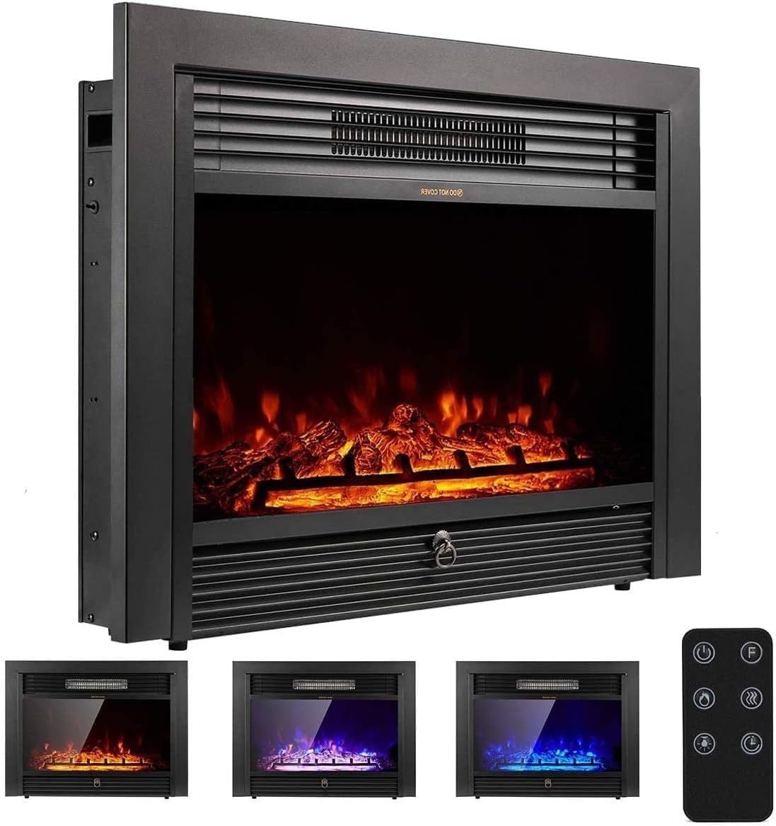 28.5" Electric Fireplace Insert Recessed/Mounted Fireplace with Remote Control