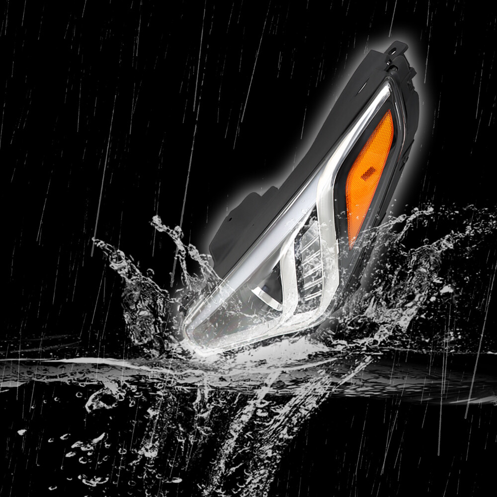 Labwork Left+Right Headlight Assembly For 2015-2017 Hyundai Sonata Chrome Clear