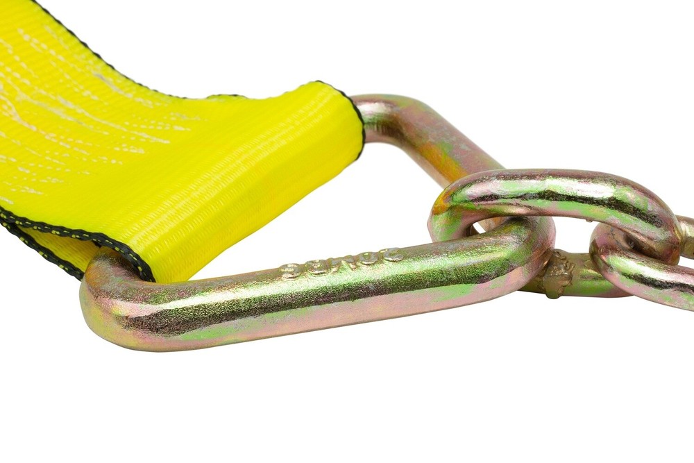 (2 Pack) 4 in. x 30 ft. Winch Strap with Chain Anchor