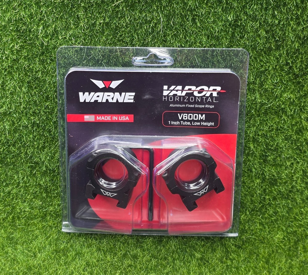 Warne Vapor Horizontal Split 1" Low Rings, 0 MOA, Fixed, Matte Black - V600M
