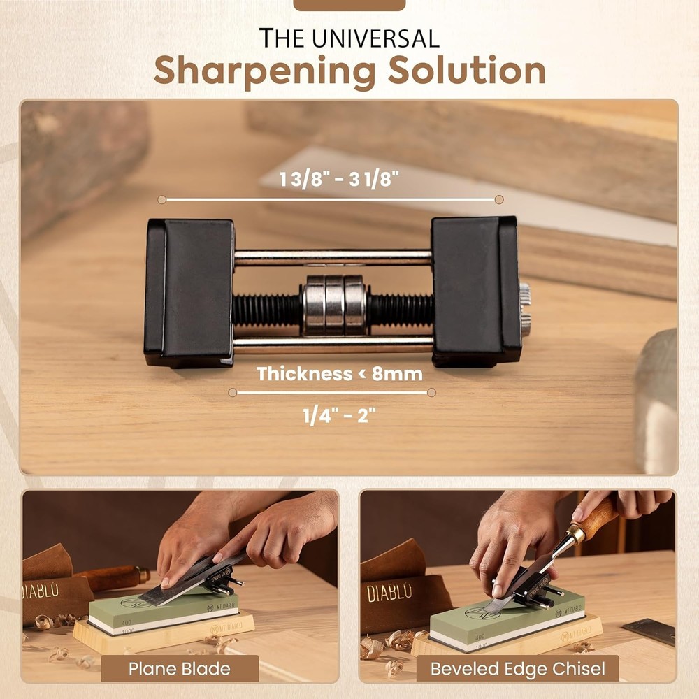 Chisel Sharpening Kit - Precision Honing Guide for 1/4" to 2" Woodworking Tools