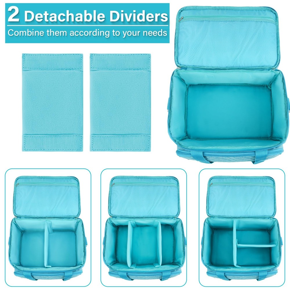 Sewing Organizer Bag, Double Layer Sewing Storage Bag with Shoulder Strap, 2 ...