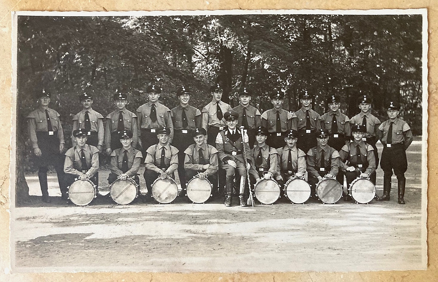 RARE! WW2 GERMAN STATE POLICE MUSIC BAND 1933 PHOTO POSTCARD RPPC