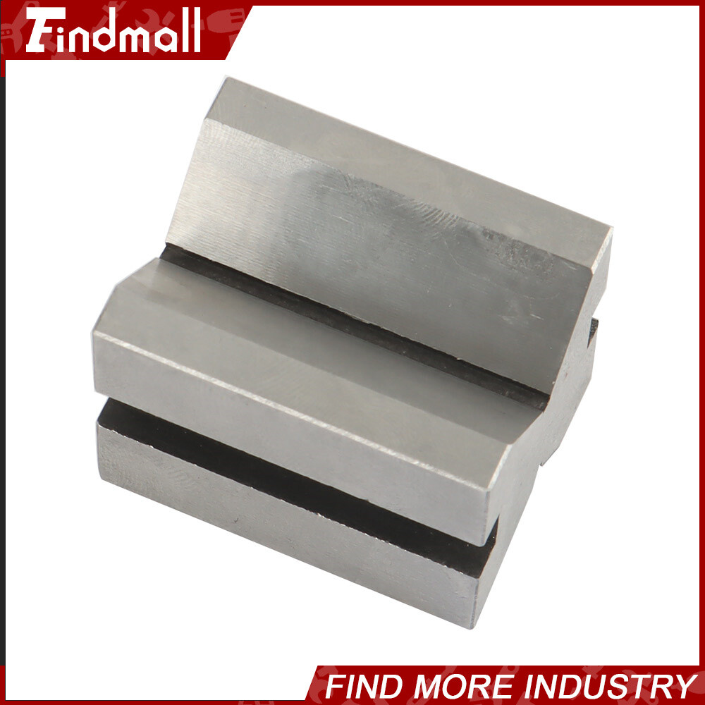 Findmall 1-5/8" x 1-1/4" x 1-1/4" V-Block and Clamp Set Hardened Steel 90 Degree