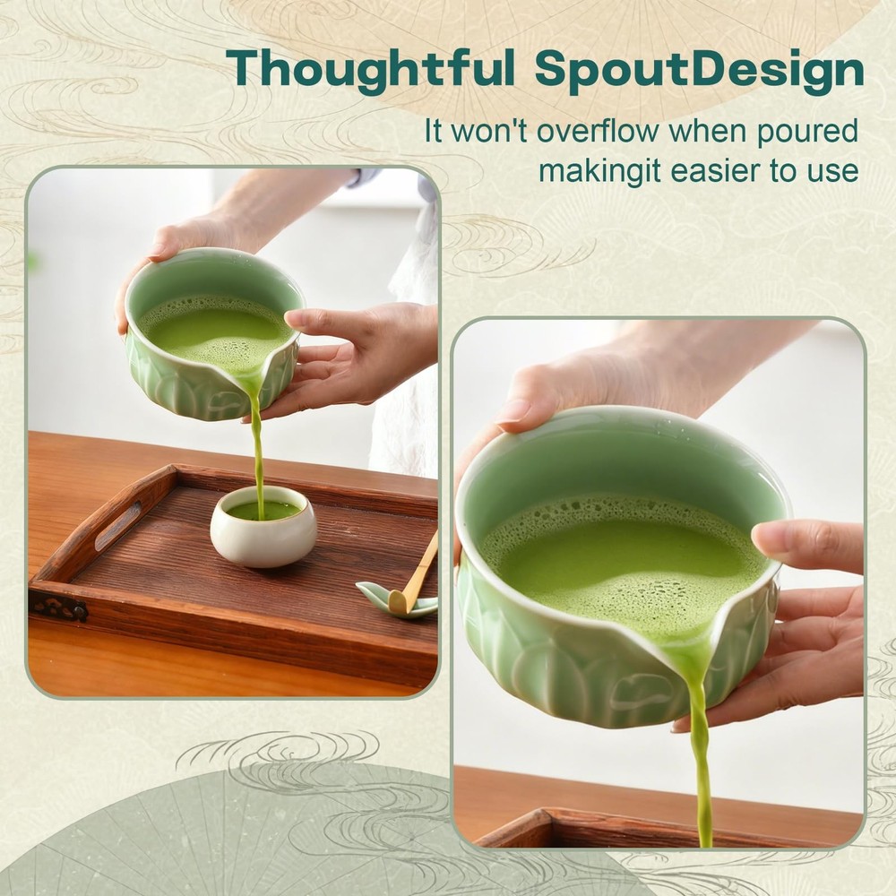 ZentButCool Matcha Set Includes Ceramic Bowl, regular, Off - White