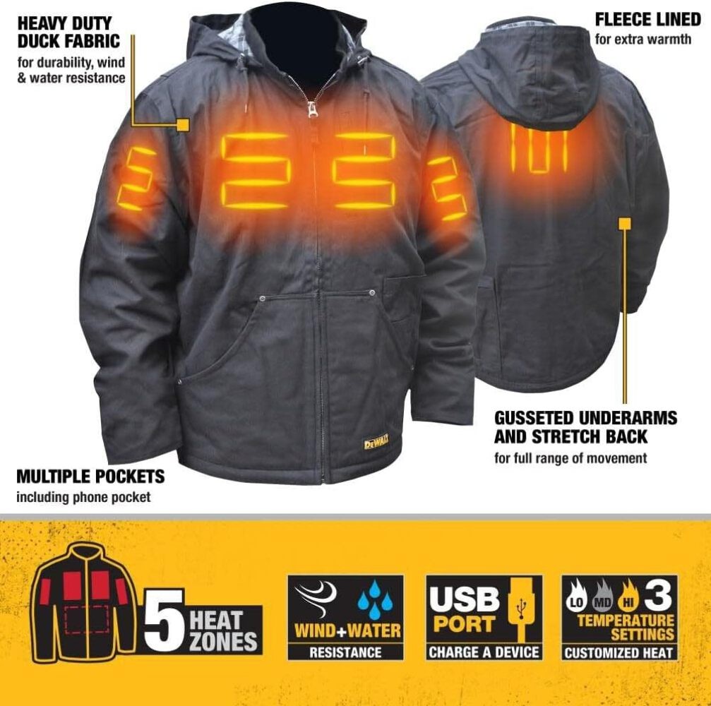 DEWALT (DCHJ076ABB-2X) Heated Lightweight Soft Shell Jacket Kit, XX-Large