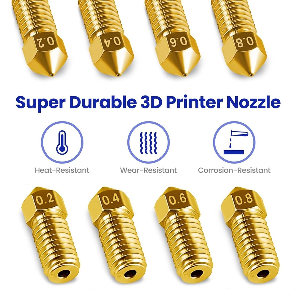 3D Printer Nozzles 12pcs Brass High Temp Compatible for AnkerMake Ender 3