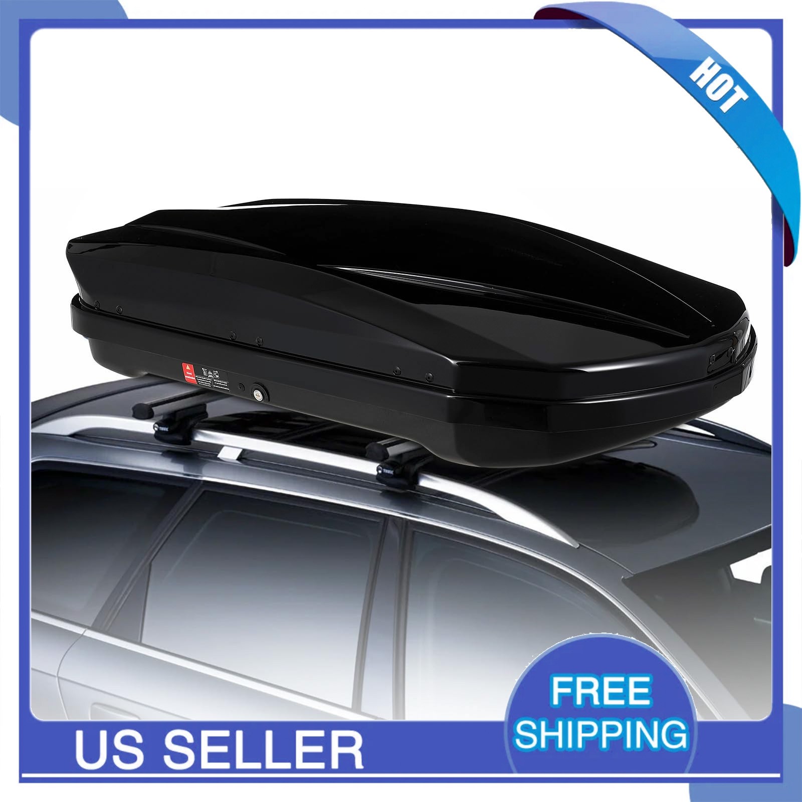 Hard Shell Roof Top Cargo Carrier, 12.4 Cu.Ft Waterproof Car Roof Storage Box