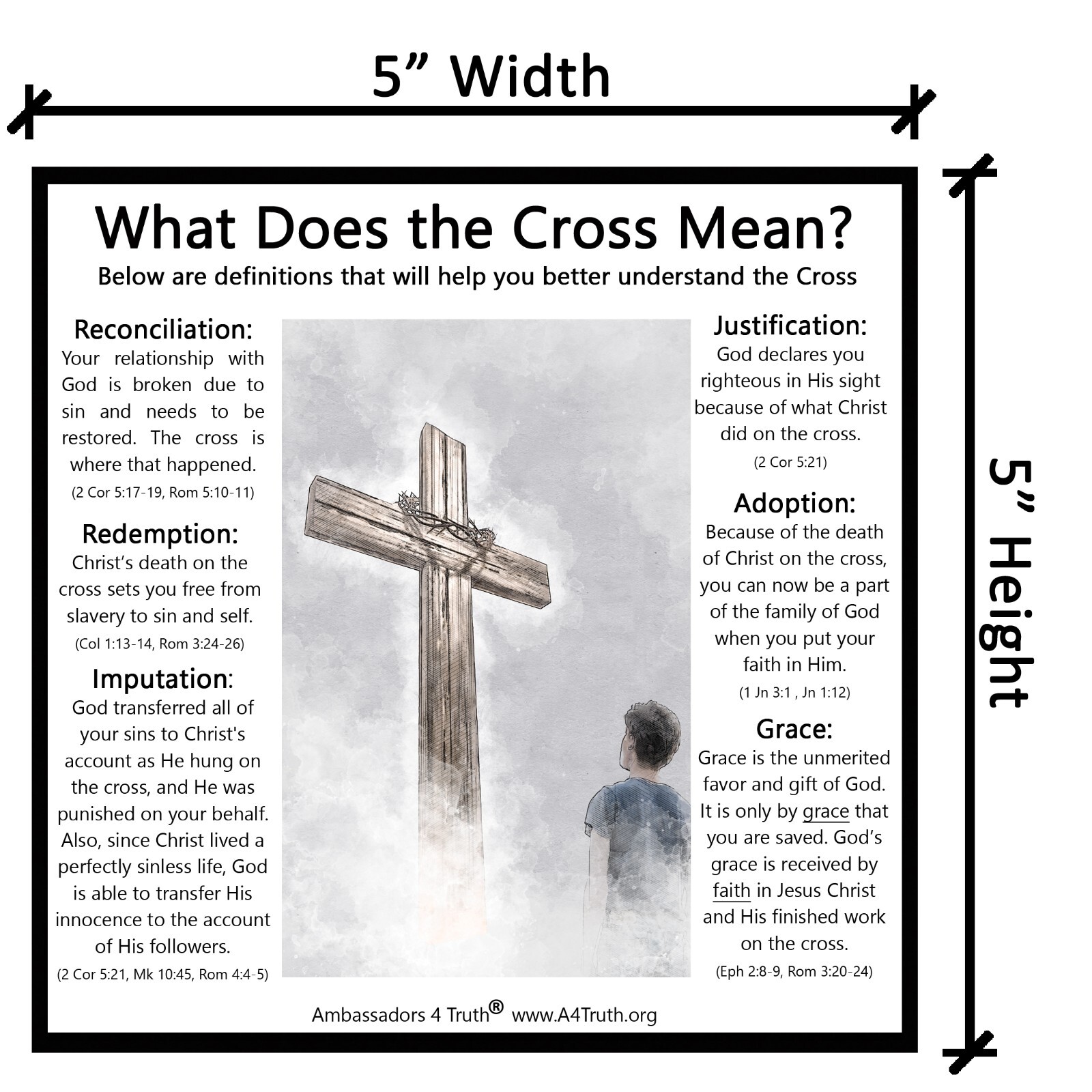 Cross Tract | Christian Gospel Tracts | Bible Tracts | Size (5"x5") | Pack of 50