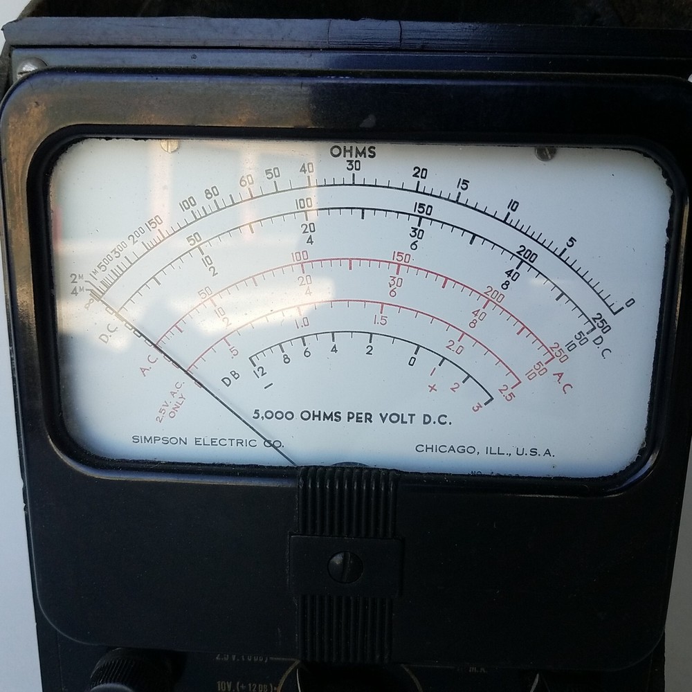 Simpson Model 215 Ohm Meter Multimeter Multi Tester