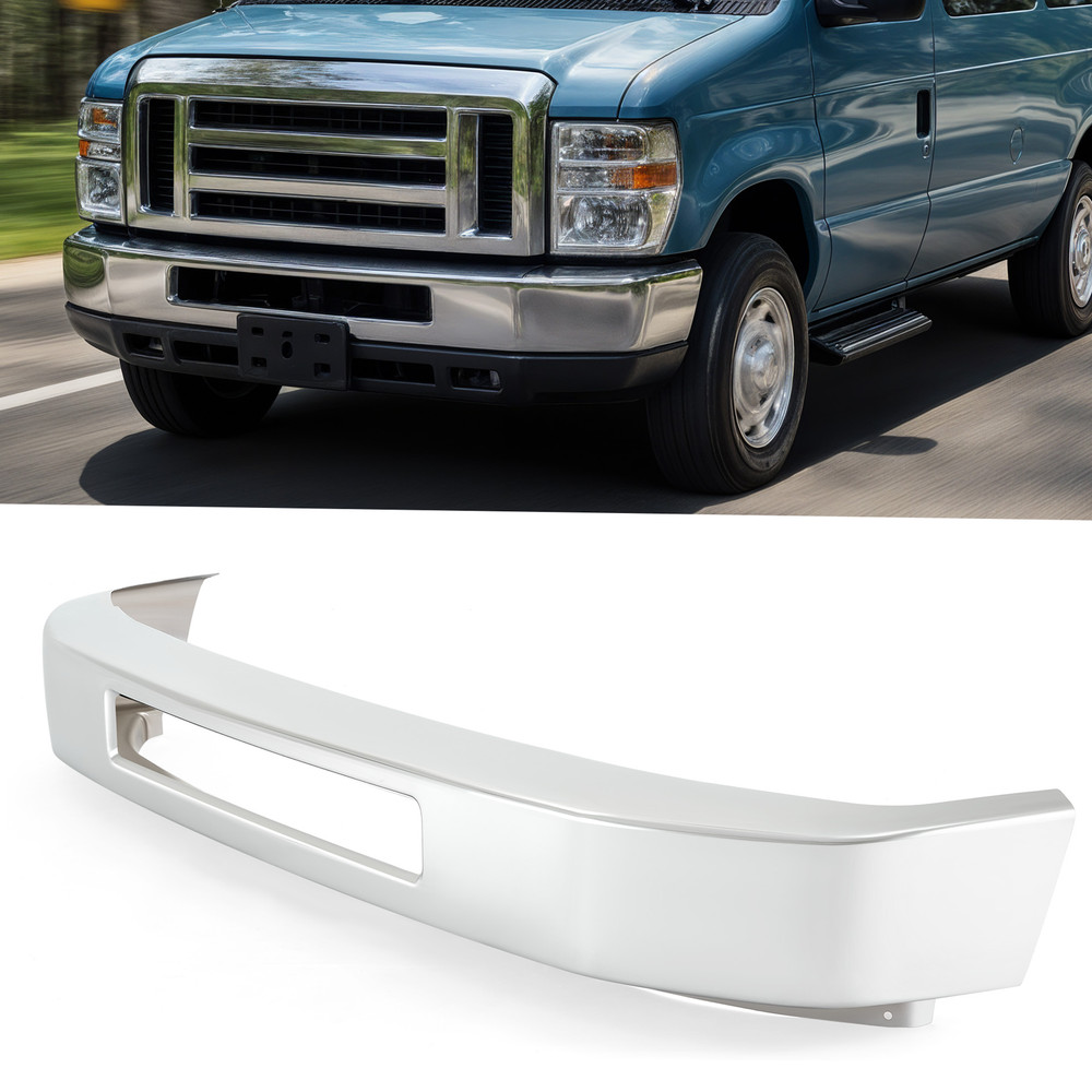 Chrome Steel Front Bumper for 2008-2019 Ford Econoline E150 E250 E350 E450