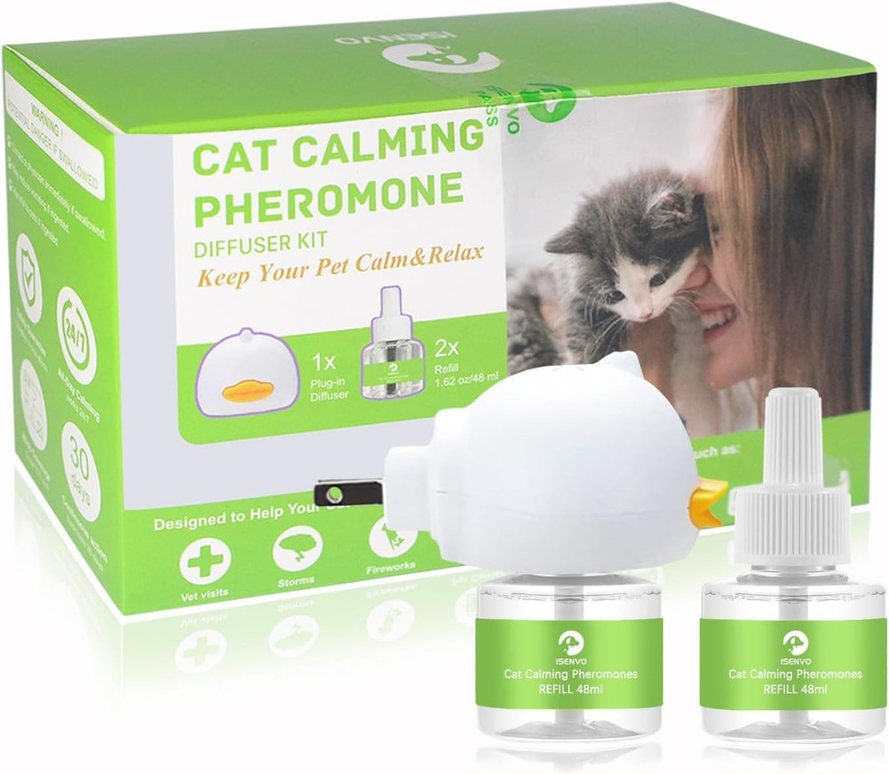 Cat Pheromones Calming Diffuser, 2 in 1 Cat Calming Starter Kit Diffuser Head...