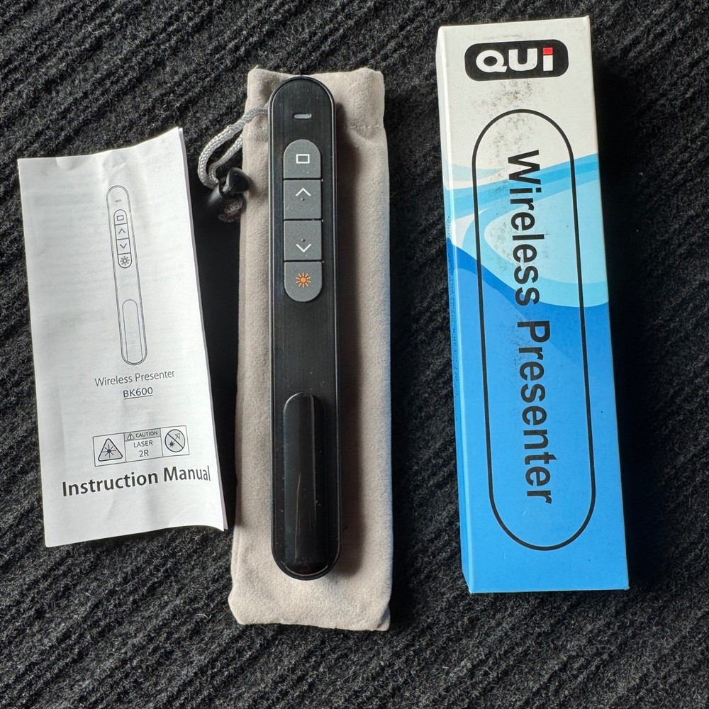 QUI BK600 Wireless Presenter Remote Laser Pointer Clicker USB 2.4GHz