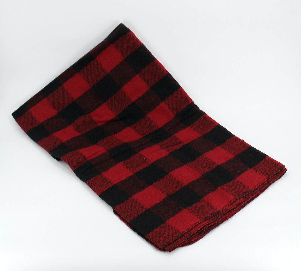 Wool Blanket - Black and Red Plaid