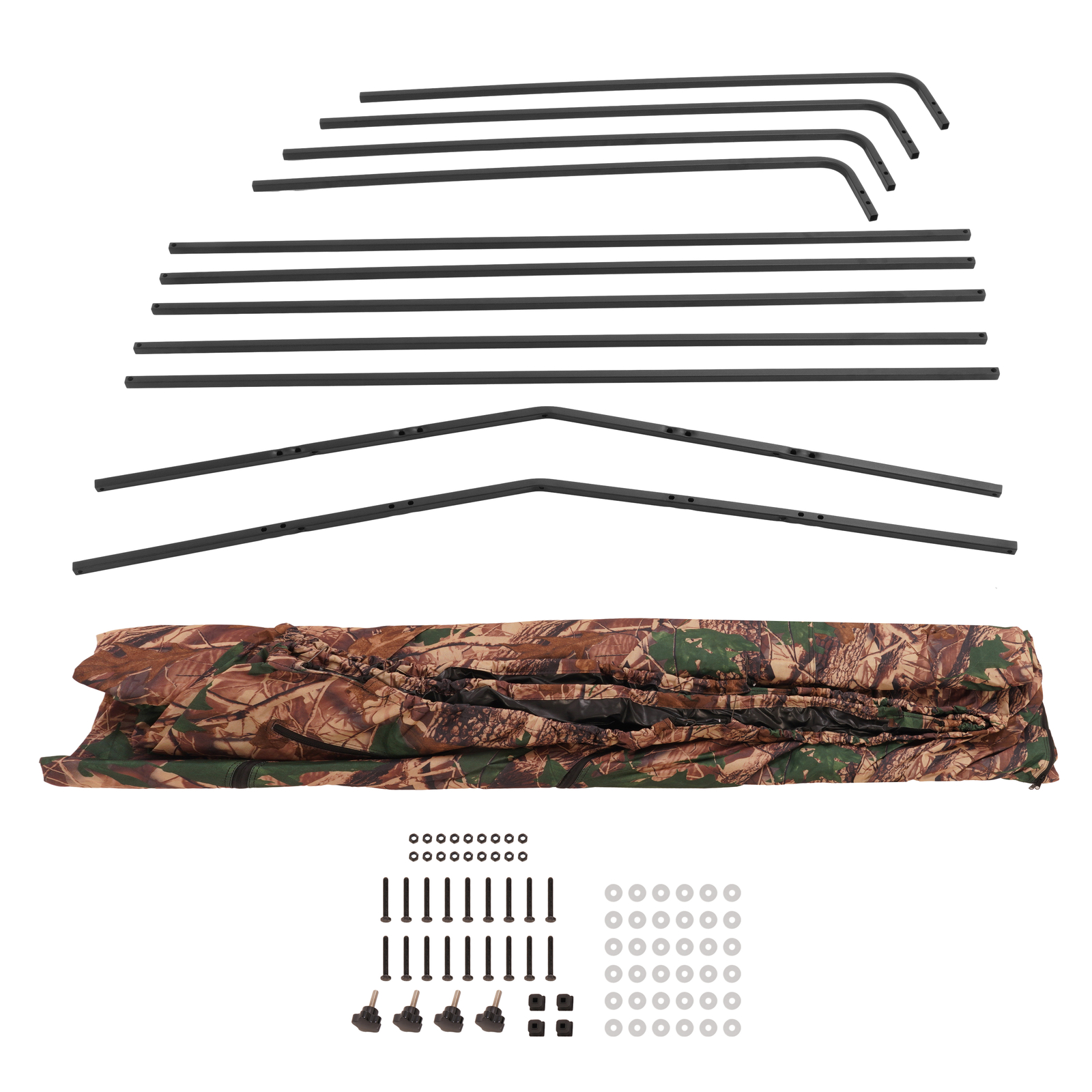 24LBS Steel+Cloth 7' Tall Quad Pod Hunting Blind Cover 2 Person Camouflage Black