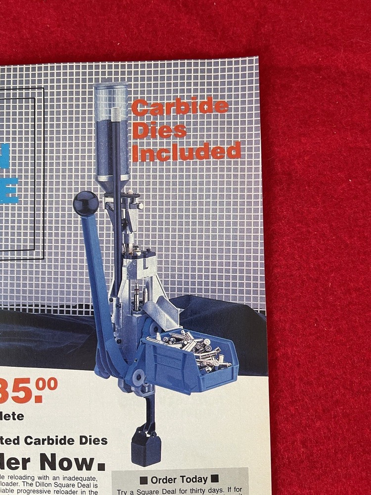 Vintage 1987 Dillon Reloader Print Ad Ammunition Reloading Tools - Ad Only
