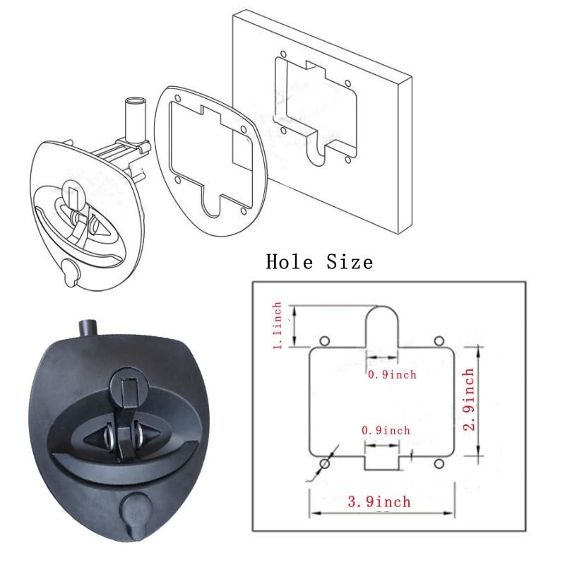 Single Point Compression Latch T Handle Folding Design 2 Keys Truck Tool Box