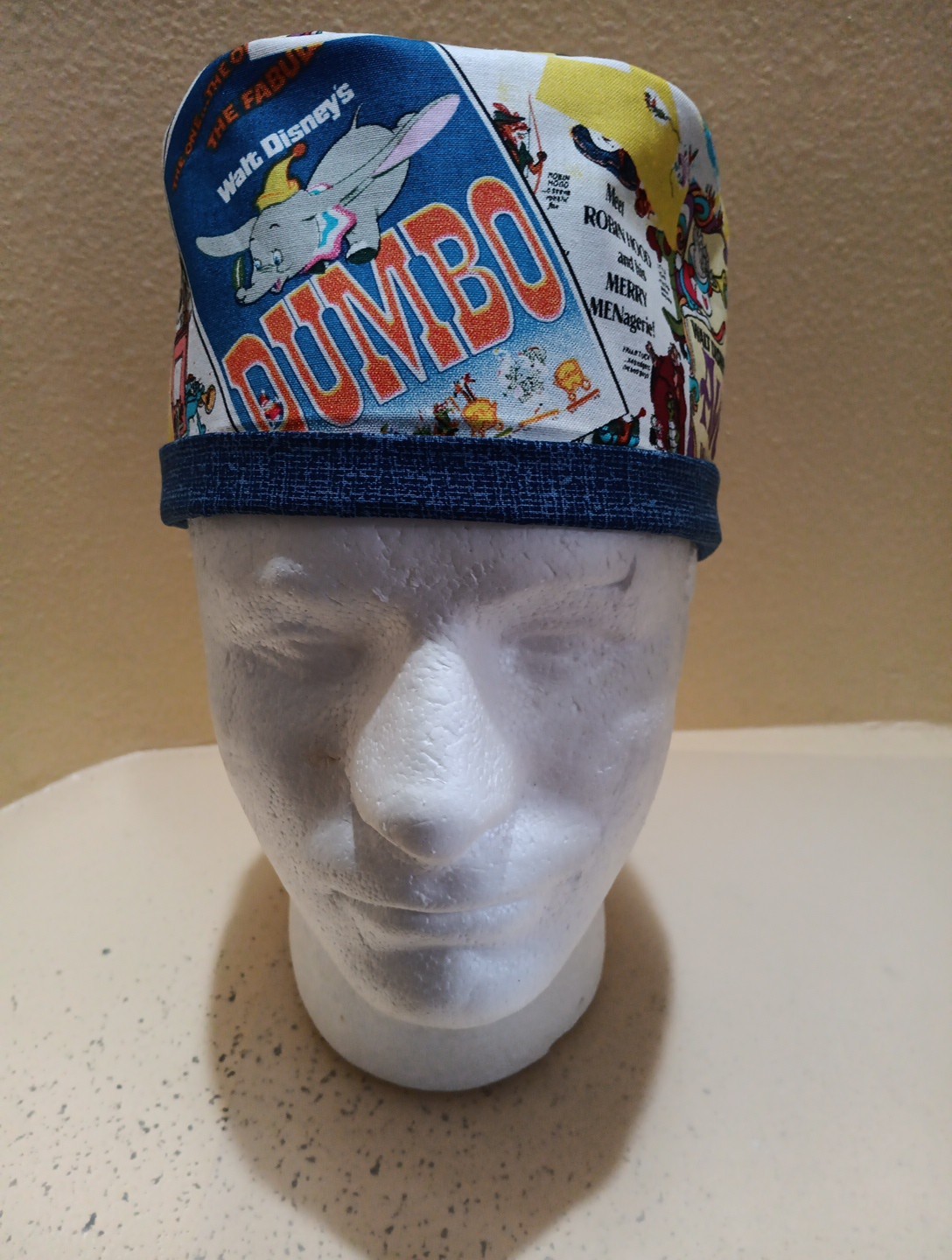 Disney Book Covers Men's Skull/Chemo Surgical Scrub Hat/Cap Handmade