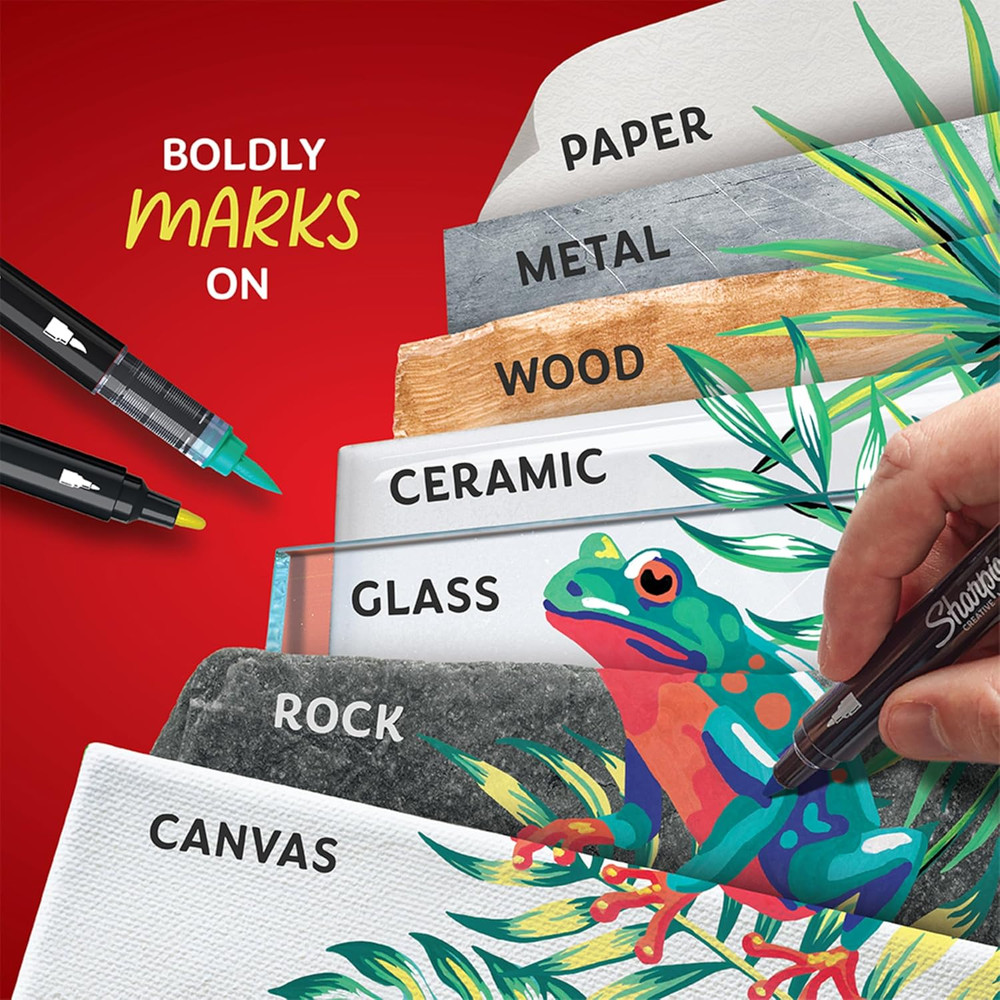 Sharpie Creative Markers, Combo Pack, Water-Based Acrylic, Bullet & Brush Tips,