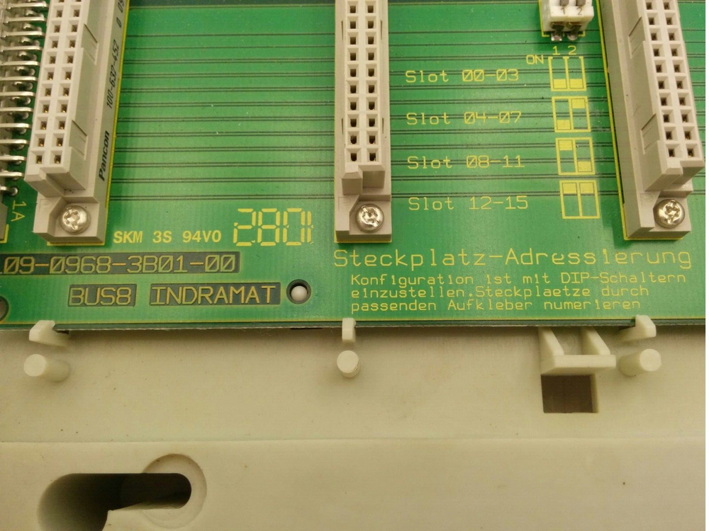 INDRAMAT RMB02.2-04 SLOT-ADRESS-SELECTION, 4 MODULE BASE RACK