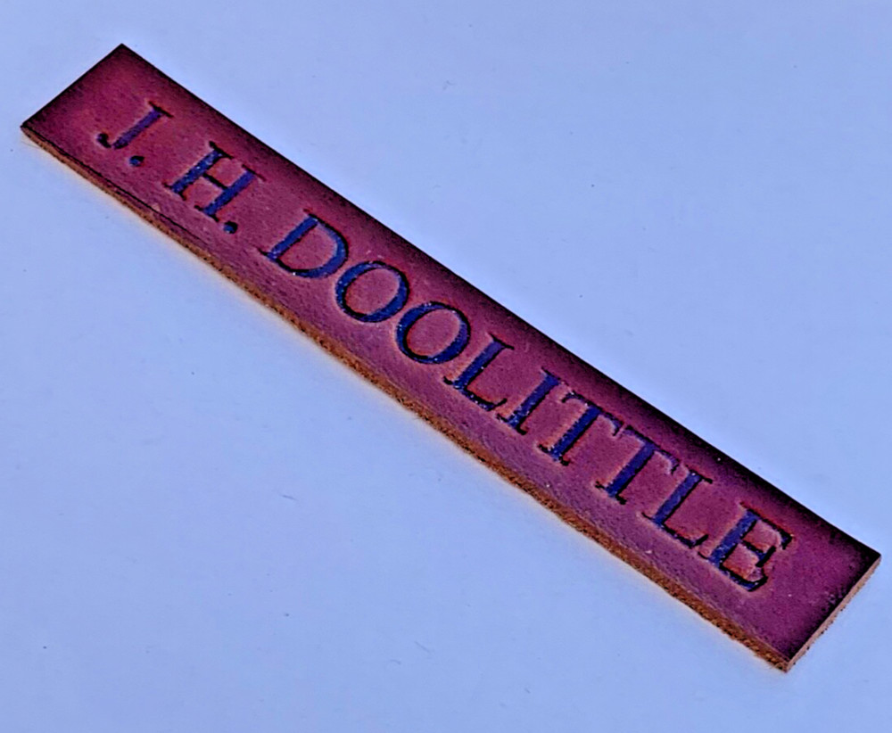 NEW! WWII Leather A-2 A2 Jacket name tag J H DOOLITTLE Repro