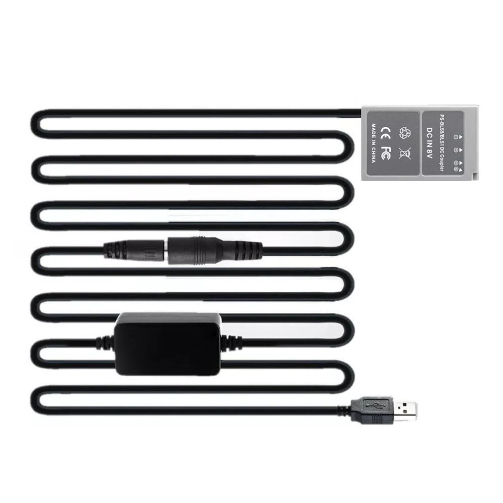 2A-4A BLS1 BLS5 DC Coupler Dummy Battery with USB Cable for Olympus USB