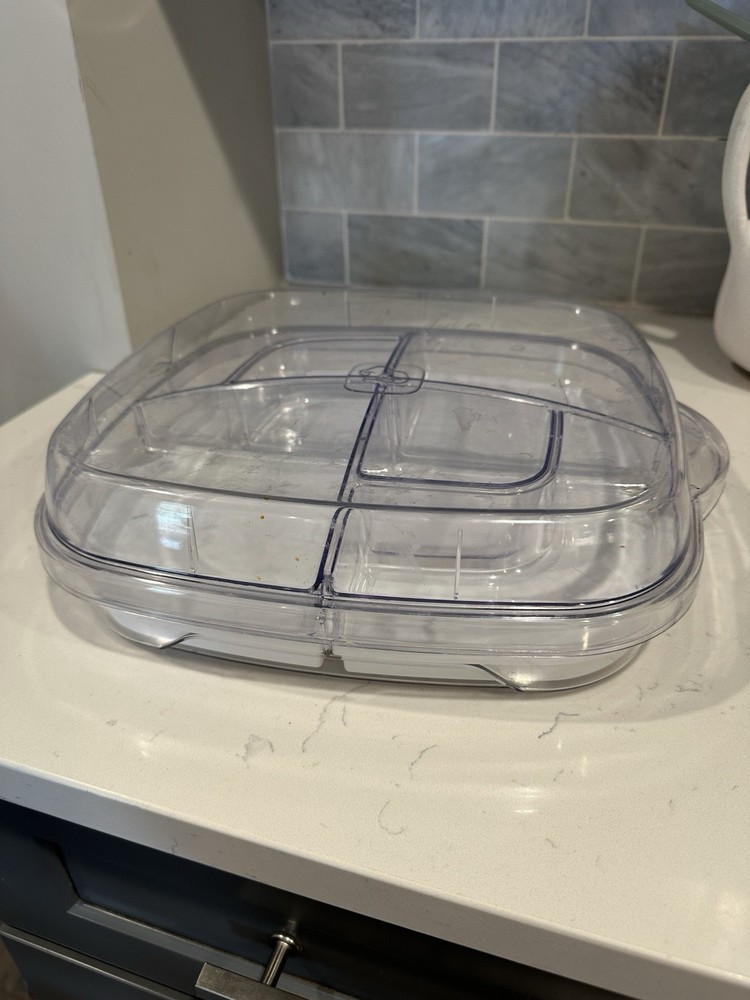 Pampered Chef Large Cool Serve Tray Deviled Eggs, Vegetables, Fruit Used Once