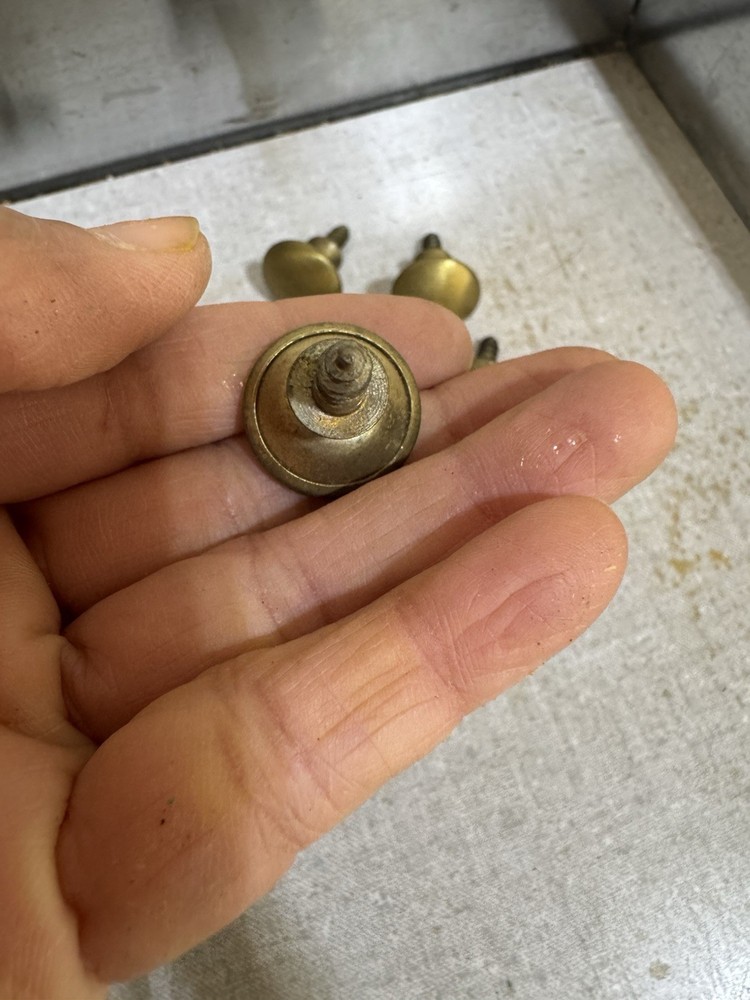 7 Solid Brass Barrister Bookcase Round Knobs Handles