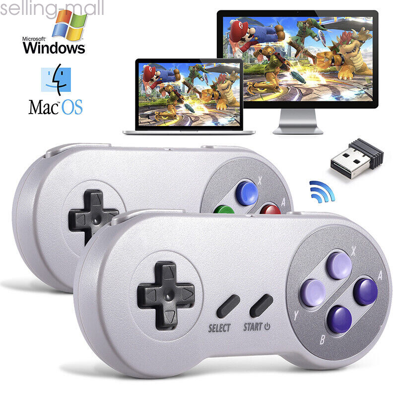 2.4G Wireless SNES Super Controller & Receiver for Windows PC MAC Raspberry Pi