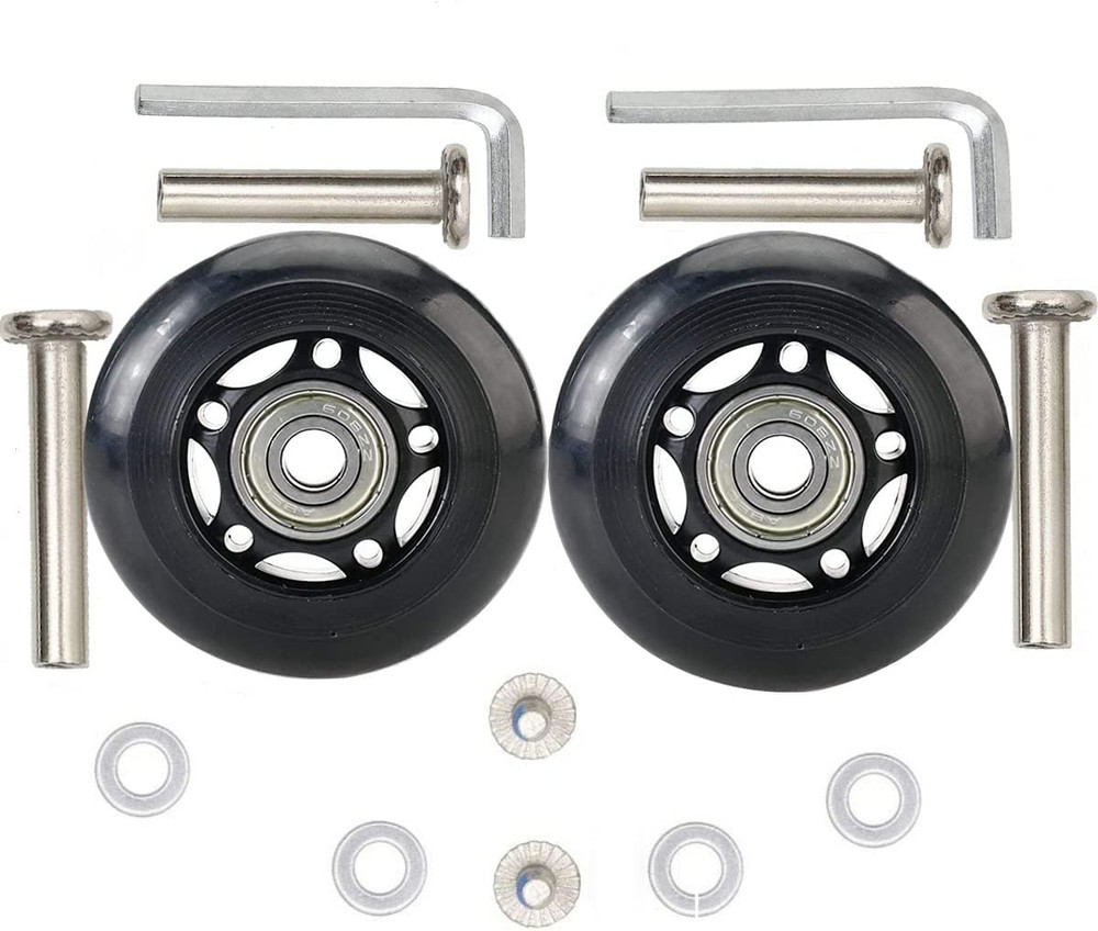 Luggage Wheels Replacement - Various Sizes - 1 Pair - with Bearings