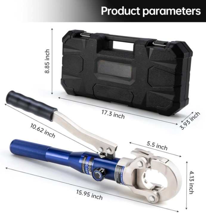 Prensadora hidráulica para tubos de cobre 1/2–1", con mordazas y cortatubos