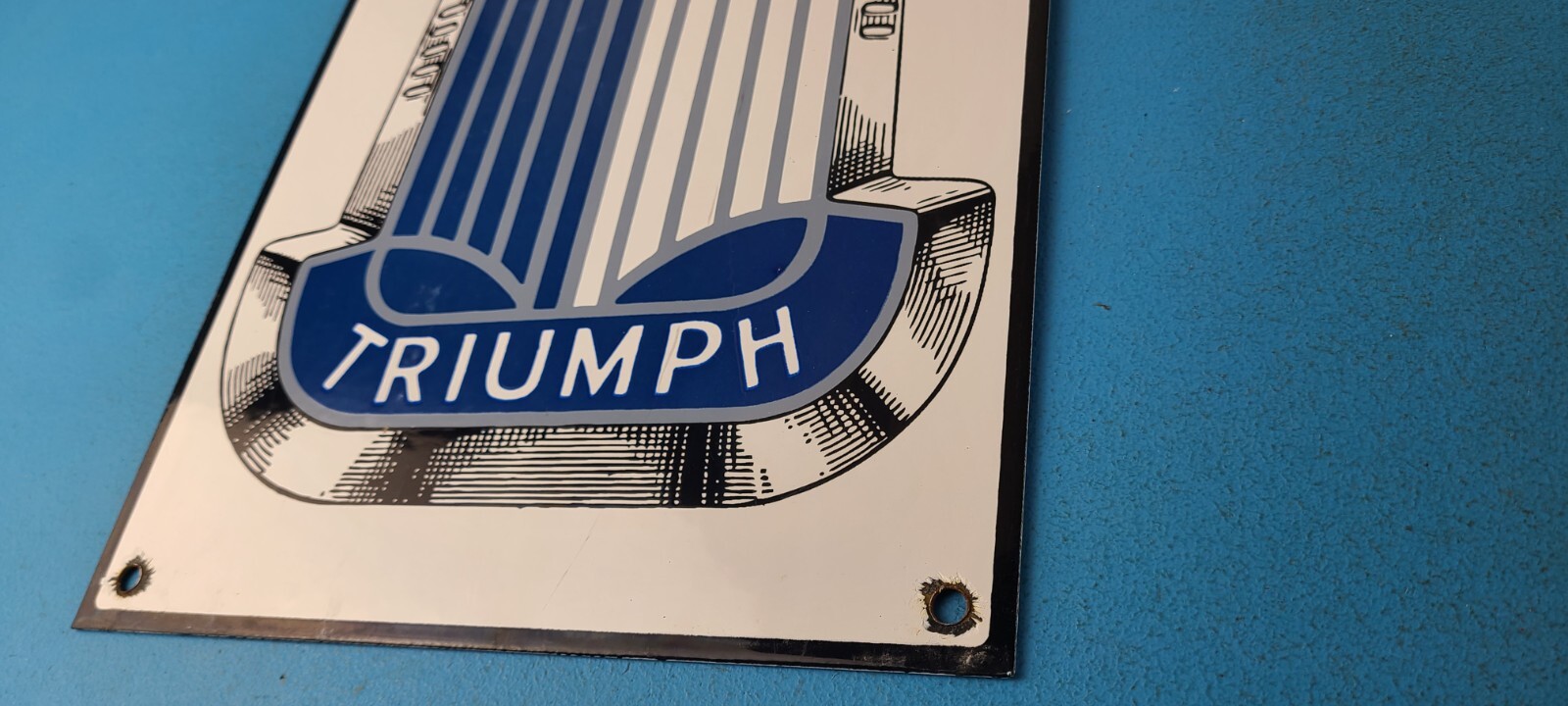 Vintage Triumph Automobiles Sign - Gas Service Dealer Pump Porcelain Sign