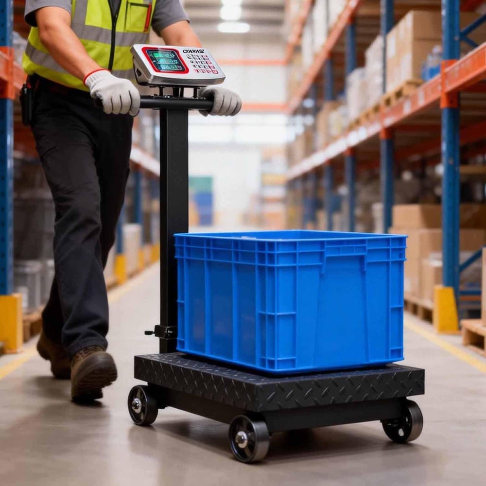660lb Industrial Floor Platform Scale with Wheels Computing Digital Scale wit...