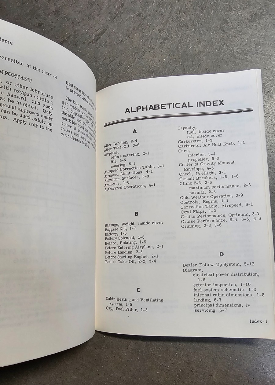 Cessna 1963 Owner's Manual Model 182F Skylane