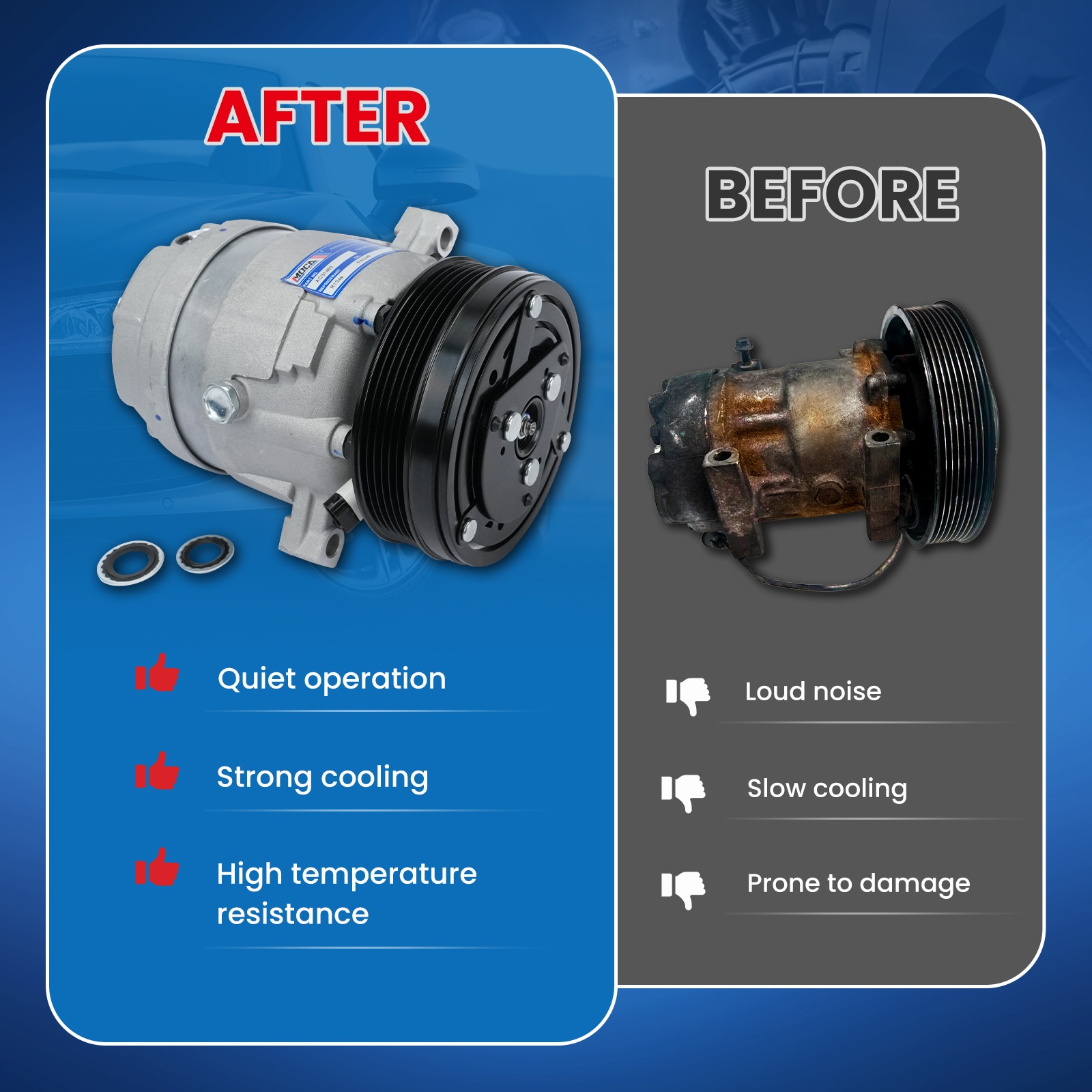 W/6-Groove Pulley A/C Compressor for Buick LeSabre Oldsmobile Pontiac Bonneville