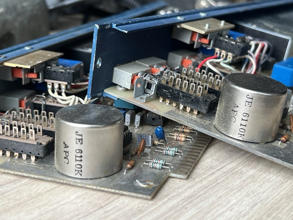 pair vintage Auditronics blueface 200-MIS mic preamps console strips modules