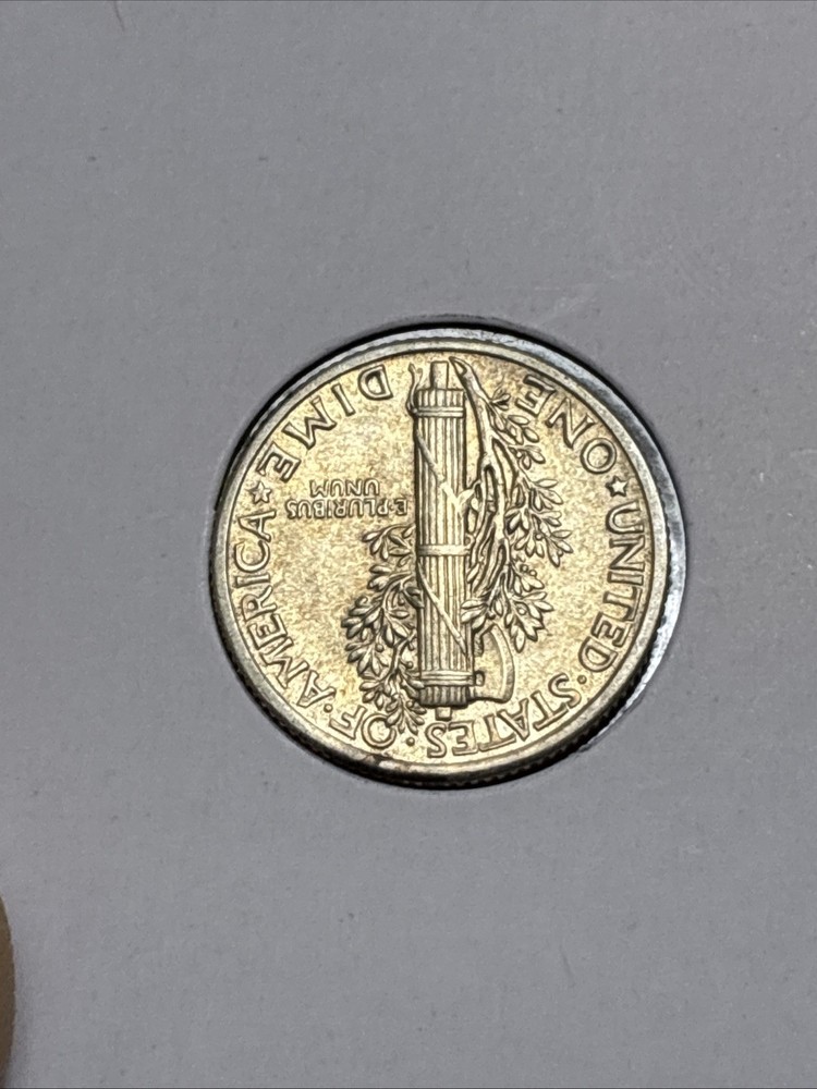 1935 Mercury Dime Stuck Through Errors, “5” 1935, Double Die Reverse 💎