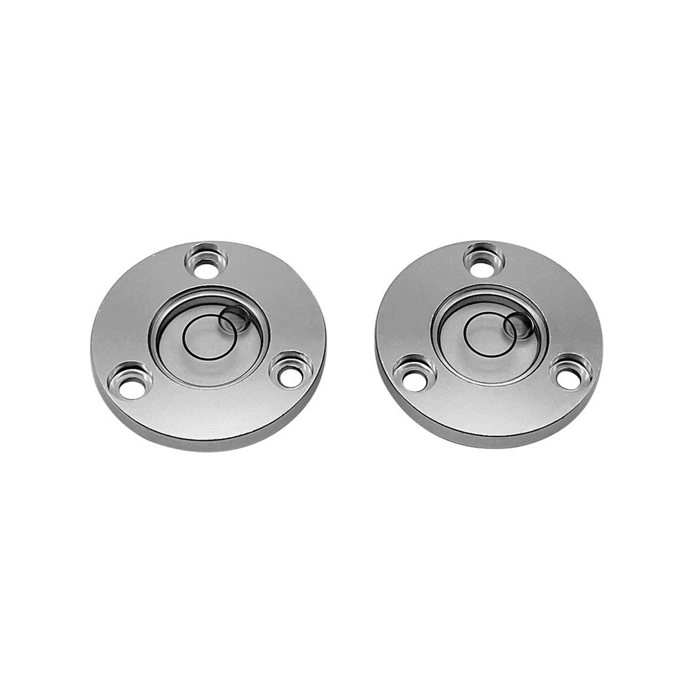 2pcs Flange Plate Level Bubble Circular Bubbles Leveling Vial Level Tool Pocket