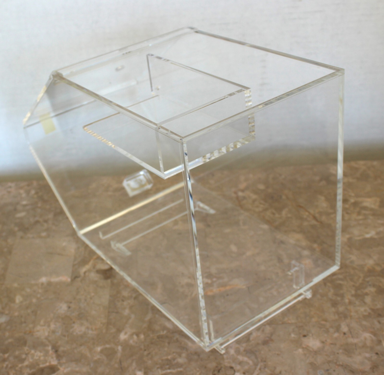 Acrylic Storage Bin Container w/Hinged Lid for use with candy gondola