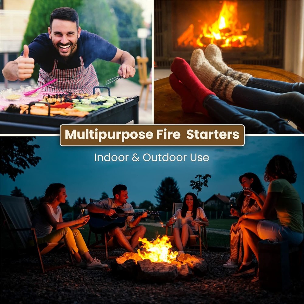 Fire Starter Cubes Pack 48 Natural Fire Starters Easy Ignite (48 Squares)