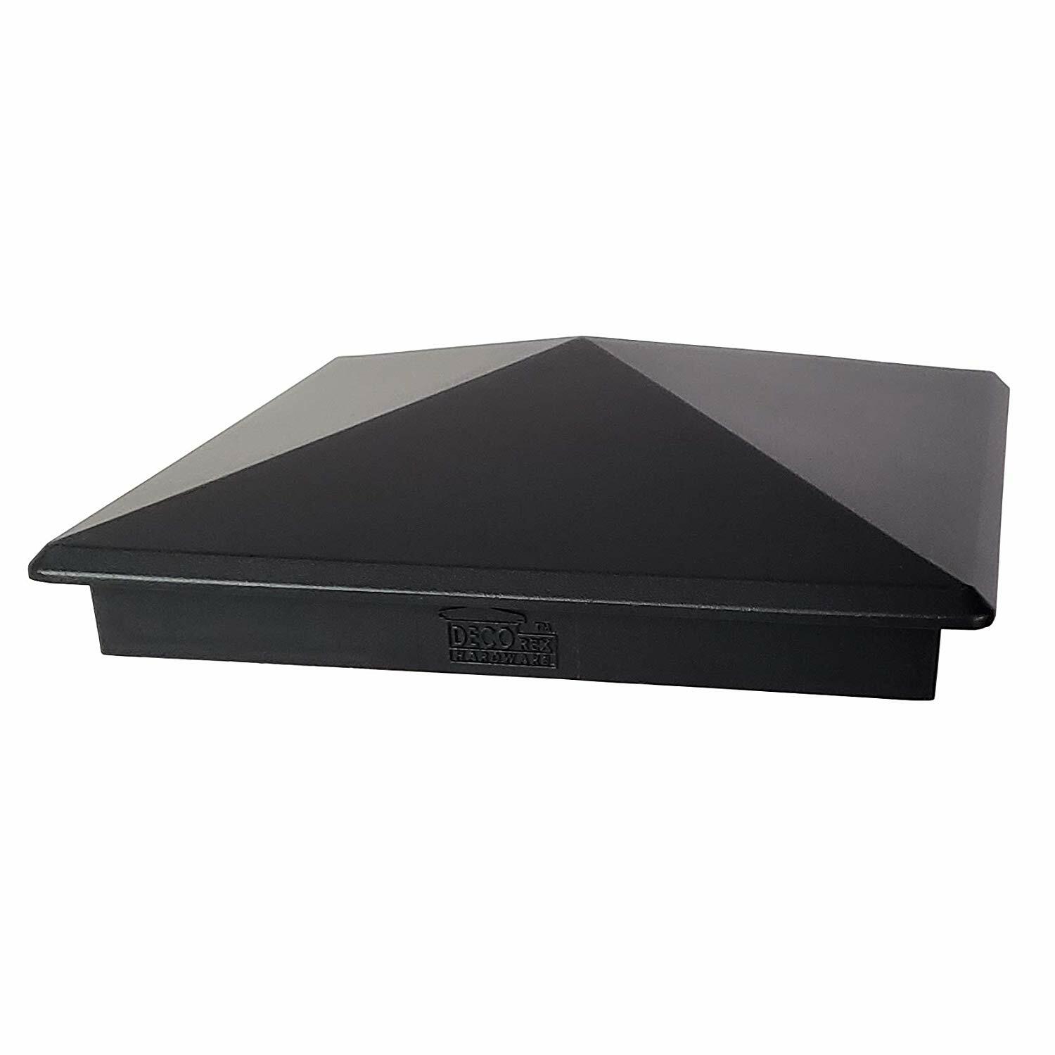 7.5" x 7.5" Heavy Duty Aluminium Pyramid Post Cap for Wood Posts - Black