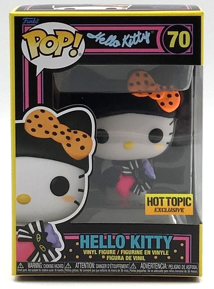 Funko Pop! Hello Kitty Blacklight #70 Hot Topic Exclusive with POP Protector