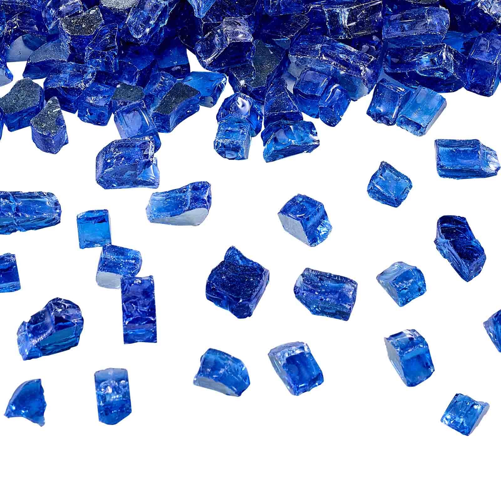 VEVOR 20 LBS Fire Glass 1/2-Inch Fireplace Glass Rocks for Fire Pit Table