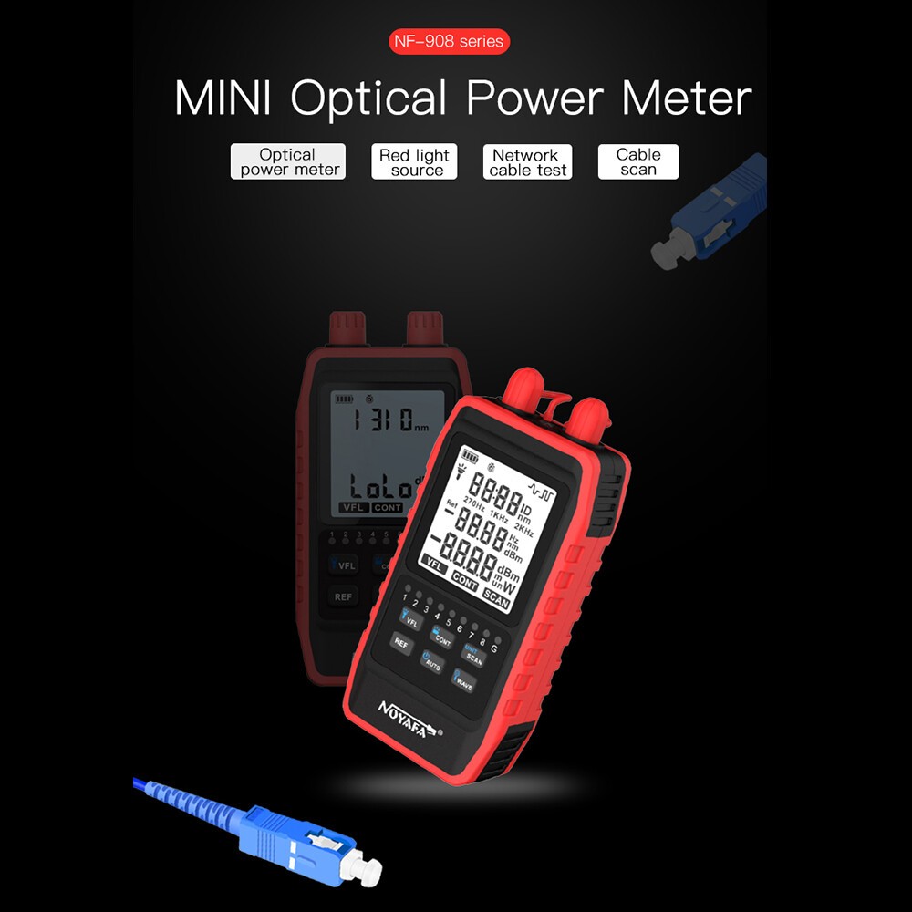 Network RJ45 Line Cable Tester LCD Optical Power Meter Light Source Rechargeable