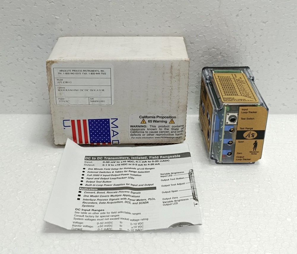 API 4380 G DC/DC Isolator Absolute Process Instruments 115VAC Power | NIB