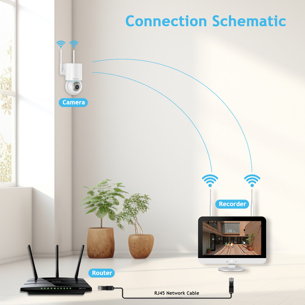 Wireless Surveillance Camera System Night Vision Plug-in Camera 10CH 5MP Record