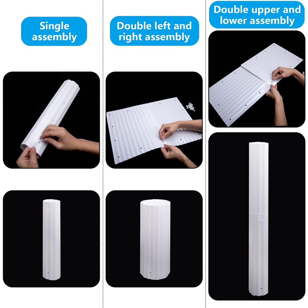 4pcs Expandable Tree Guards,Flexible Bark Protector,Tree Trunk white