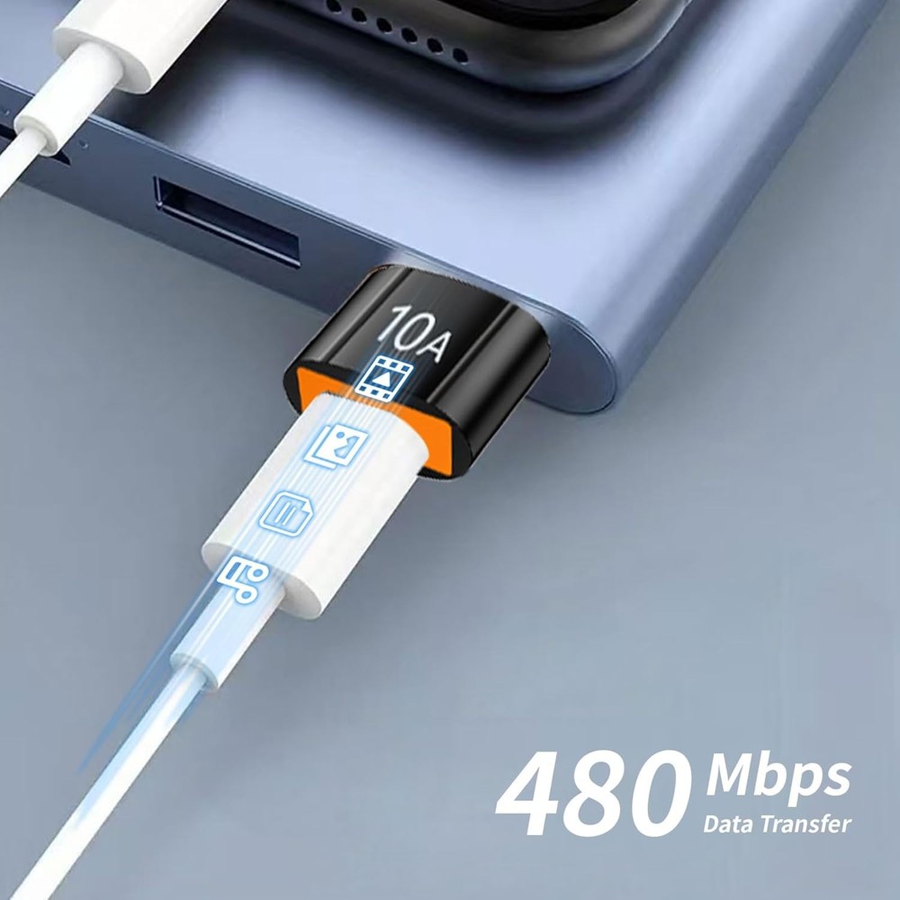 10Pack 200W USB C to USB Adapter, with Fast Charging & 480MB Data Transfer, USB