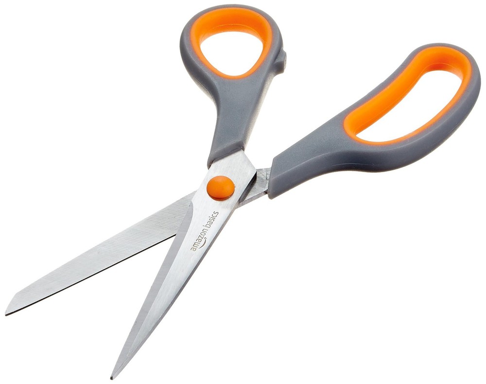 Amazon Basics Multipurpose Stainless Steel Scissors for 3-Pack, Multicolor