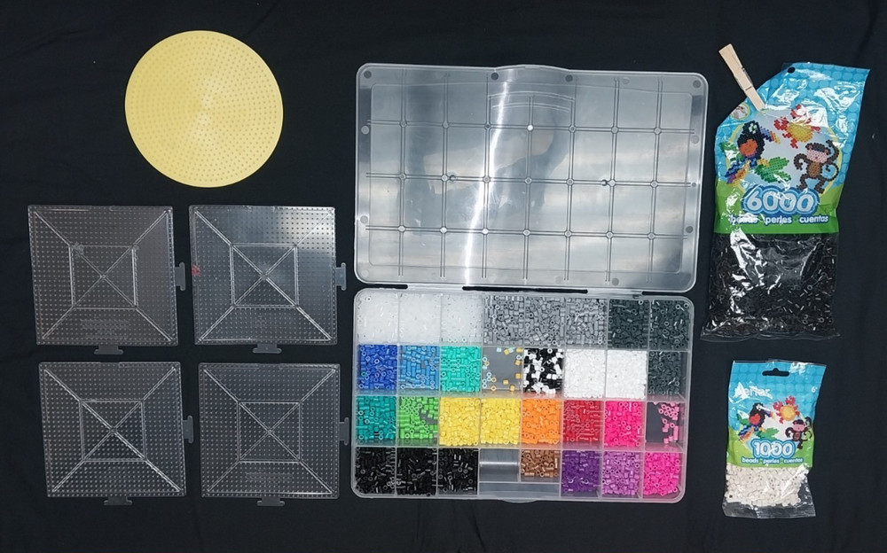 Perler beads pegboard square circle multi color storage